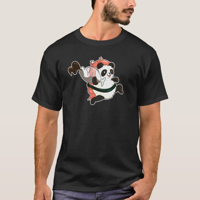 Camiseta Sushi De Panda Cute Con Salsa De Soja Robada De Ga (Anverso)