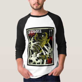 Camiseta SUSHI del flash del tatuaje de los pescados de Koi