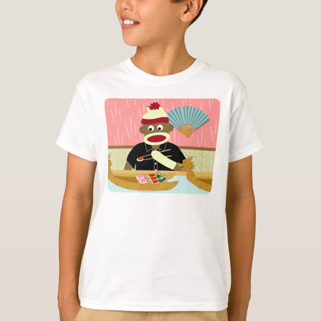 Camiseta Sushi del mono del calcetín (Anverso)