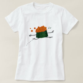 Camiseta Sushi divertido de las huevas de color salmón que