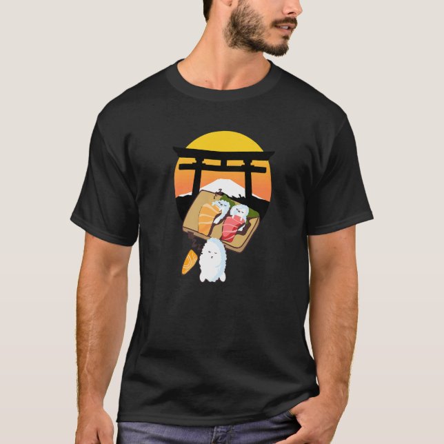 Camiseta Sushi Durmiente Divertido Para Hombres Japoneses P (Anverso)