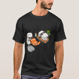 Camiseta sushi en la playa