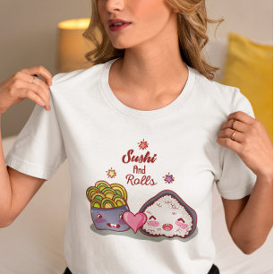 Camiseta Sushi encuentra a Rolls Kawaii Sushi T-Shirt