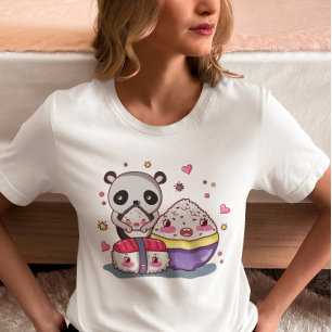 Camiseta Sushi encuentra a Rolls Kawaii Sushi T-Shirt