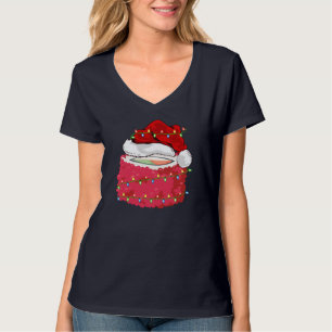 Camiseta Sushi Fast Food Lover Xmas Santa Hat Sushi Navidad