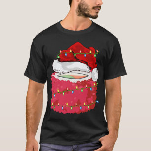 Camiseta Sushi Fast Food Lover Xmas Santa Hat Sushi Navidad