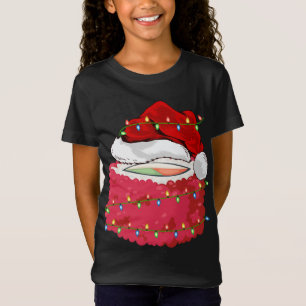 Camiseta Sushi Fast Food Lover Xmas Santa Hat Sushi Navidad
