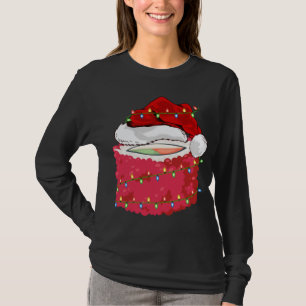 Camiseta Sushi Fast Food Lover Xmas Santa Hat Sushi Navidad