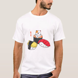 Camiseta Sushi felino feliz