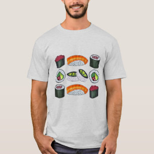 Camiseta Sushi japonés de comida Nigiri Maki Roll lanza cam