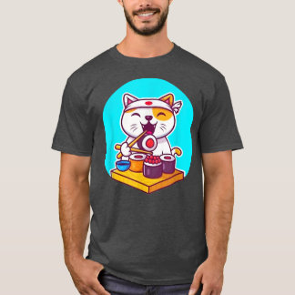 Camiseta Sushi japonés Kawaii Anime Gato amante Papá, Chico
