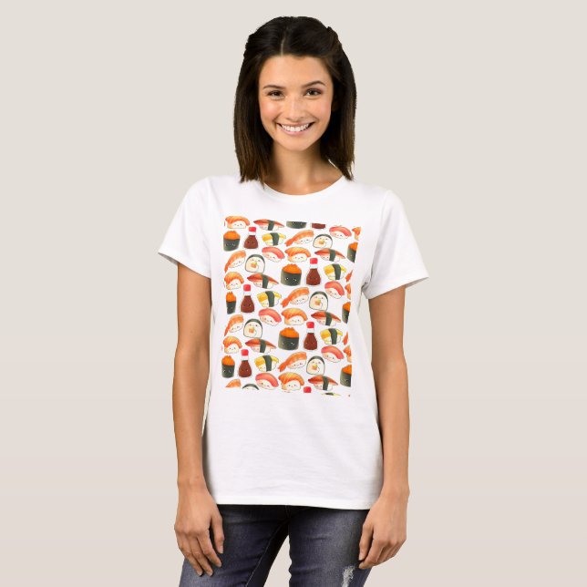 Camiseta Sushi japonés suave (Anverso completo)