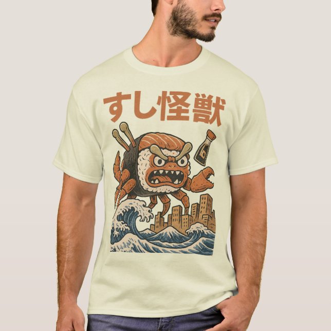 Camiseta Sushi Kaiju! Monstruo de Sushi Gigante (Anverso)