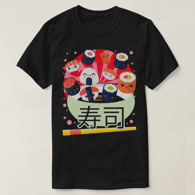 Camiseta Sushi Kawaii dulce comida japonesa Anime Manga (Diseño del anverso)