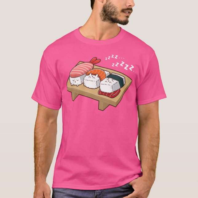 Camiseta Sushi Kawaii durmiendo (Anverso)