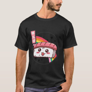 Camiseta Sushi kawaii estilo arco iris retro anime