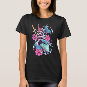 Camiseta Sushi Koi Fish Japonés Koi Carp Pond Japan Cherry