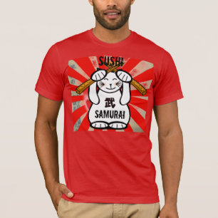 Camiseta Sushi Maneki Neko Samurai