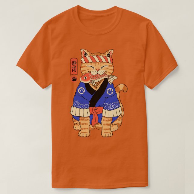 Camiseta Sushi Meowster Cat (Diseño del anverso)