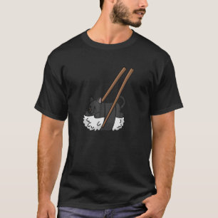 Camiseta Sushi Nigiri Black Cat Mascota