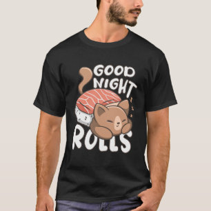 Camiseta Sushi Pajamas, un gato lindo de la noche