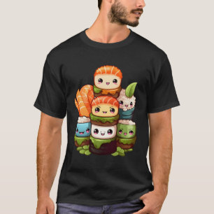 Camiseta Sushi Pile Nigiri Maki Sashimi Salmon