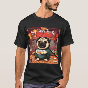 Camiseta Sushi Pug: Soy Feliz Juntos