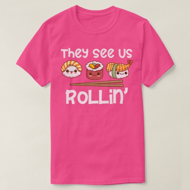 Camiseta Sushi Rolls nos ven el gracioso rap de Kawaii S (Diseño del anverso)