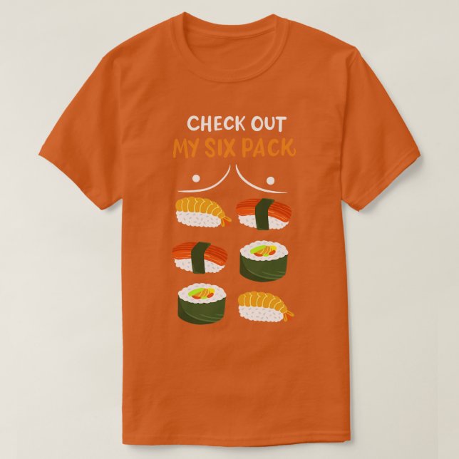 Camiseta Sushi Six Pack Workout Gym (Diseño del anverso)
