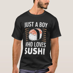 Camiseta Sushi sólo un niño que ama la comida japonesa de s