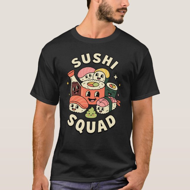 Camiseta Sushi Squad Divertida Comida Japonesa Sashimi Amor (Anverso)