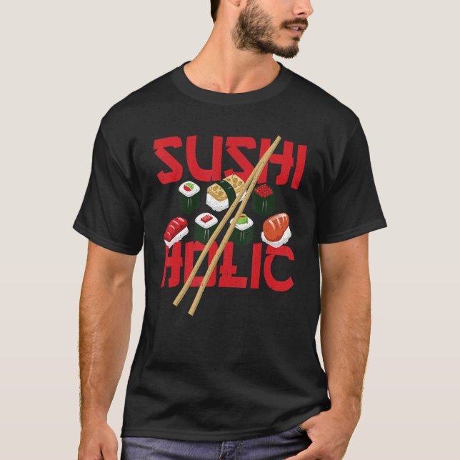 Camiseta Sushi suhélico arroja arroz y pescado (Anverso)