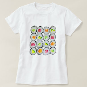Camiseta Sushi Time acuarela wasabi