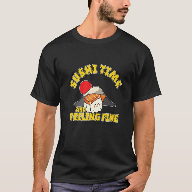 Camiseta sushi time japan sticky arroce rollos de arroz de  (Anverso)