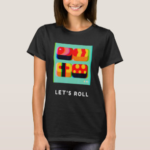Camiseta Sushi vamos a rodar sushi colorido