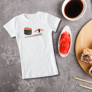 Camiseta Sushi Y Palillos De Color Agua