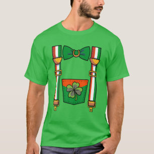 Camiseta Suspendedores Cuidados Bowtie Tuxedo Verde St Patr