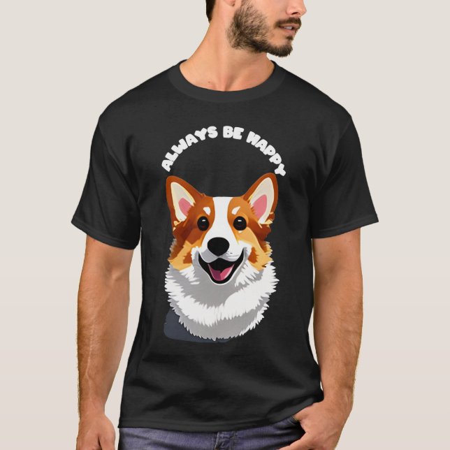 Camiseta Süßer Corgi zum glücklich sein (Anverso)