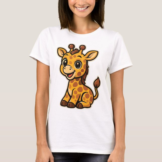 Camiseta Süßes Baby-Giraffen-Design (Anverso)