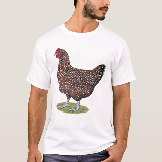 Camiseta Sussex:  Gallina manchada (Anverso)