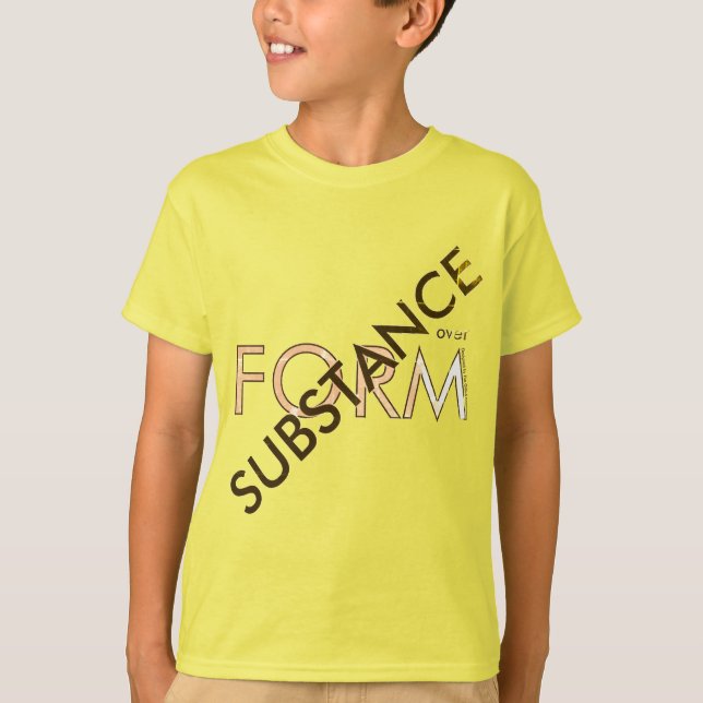 Camiseta "Sustancia sobre forma" (Anverso)