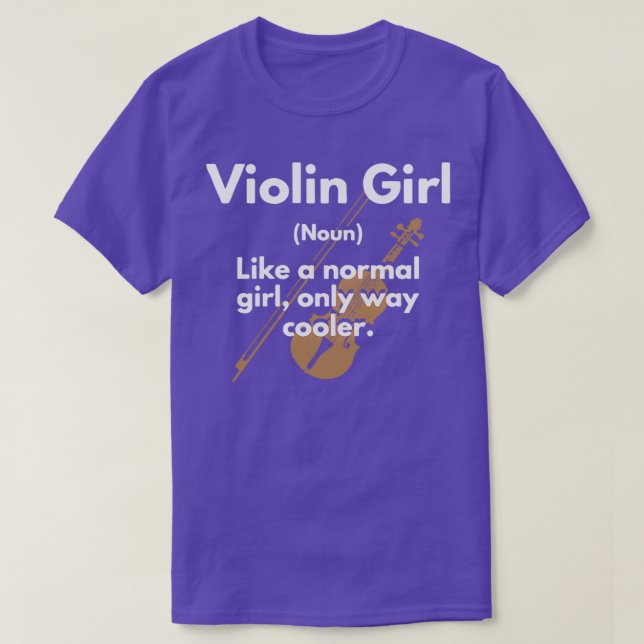 Camiseta sustantivo de definición de Chica de violín como C (Diseño del anverso)