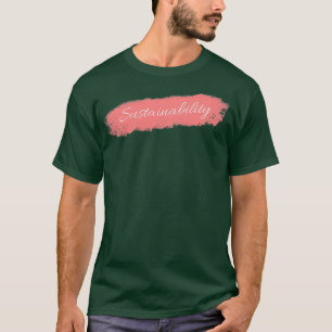 Camiseta Sustentabilidad Buena Fuente Cursiva Con Fondo Roj