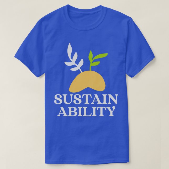 Camiseta Sustentabilidad Pieza Amarilla De Madera Con Verde (Diseño del anverso)