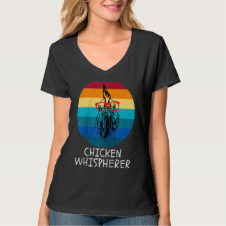 Camiseta Susurrador de Pollos con Atardecer Retro Estilo Pa