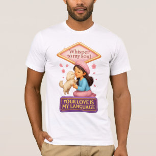 Camiseta Susurro a mi Chica pastel surcoreano con maltés