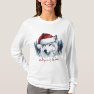 Camiseta Susurros de invierno - Lobo acuático en Santa Hat