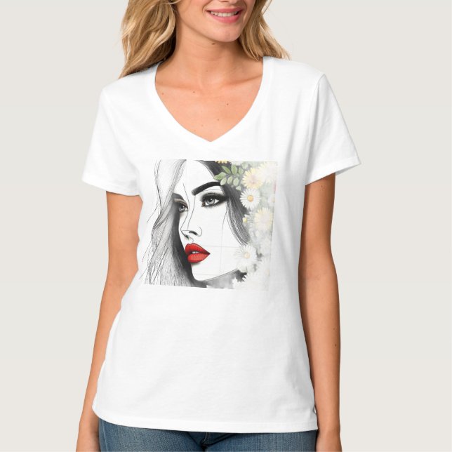 Camiseta Susurros de la naturaleza - Belleza femenina en fl (Anverso)