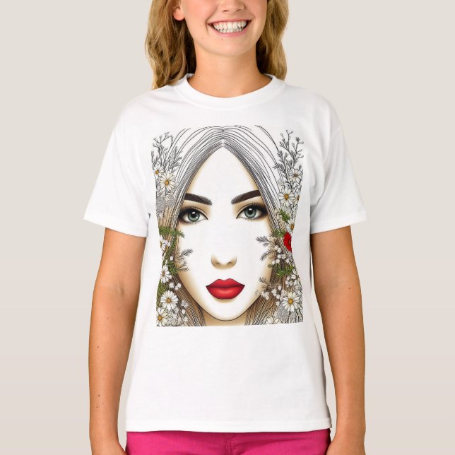 Camiseta Susurros de la naturaleza - Belleza femenina en fl (Anverso)