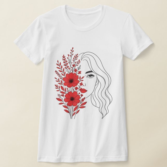 Camiseta Susurros de la naturaleza - Belleza femenina en fl (Distribución)